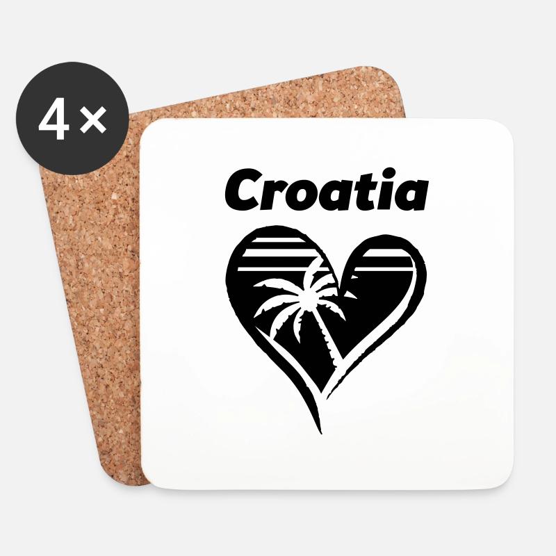 croatia heart - Untersetzer (4er-Set) - Weiß