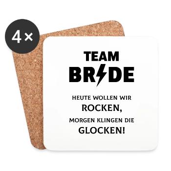 Team Bride: Heute Wollen Wir Rocken … (JGA) - Untersetzer (4er-Set) - Weiß - Vorne