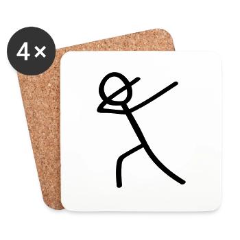 dabbing man - Untersetzer (4er-Set) - Weiß - Vorne