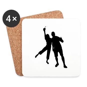 couple silhouette design - Untersetzer (4er-Set) - Weiß - Vorne