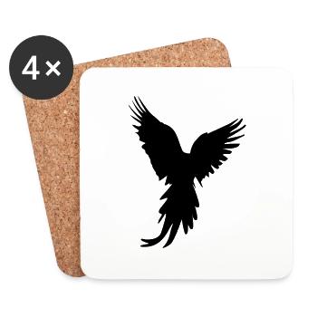 bird silhouette - Untersetzer (4er-Set) - Weiß - Vorne