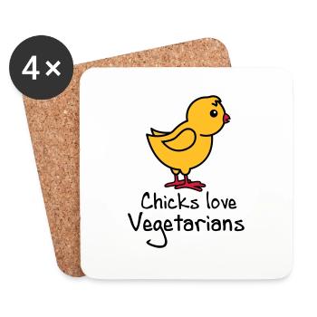 vegetarians - Coasters (set of 4) - white - Front