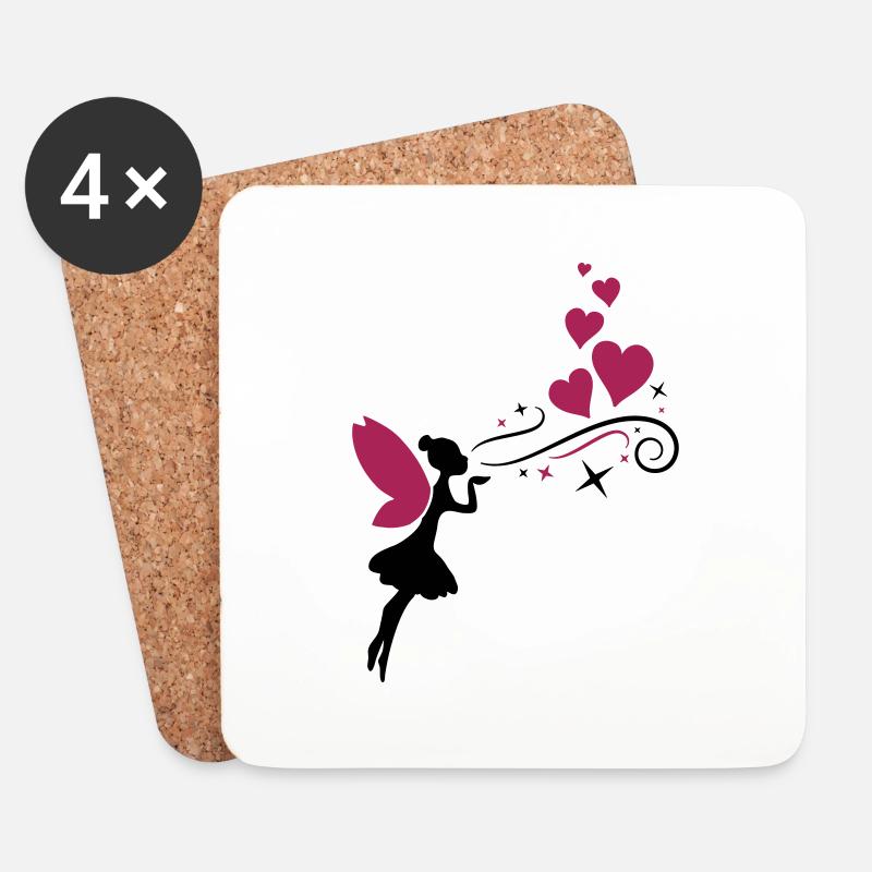 fairy fee hearts - Untersetzer (4er-Set) - Weiß