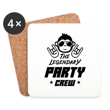 party crew legendary monkey - Untersetzer (4er-Set) - Weiß - Vorne