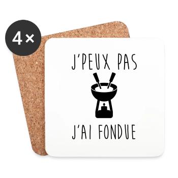 J'peux pas j'ai fondue - Dessous de verre (lot de 4) - blanc - Devant