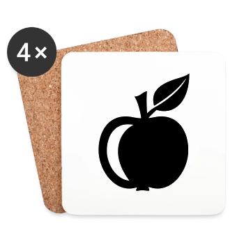Apple - Coasters (set of 4) - white - Front