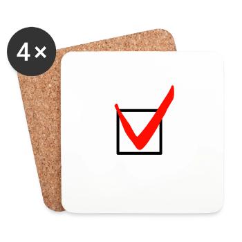checkmark - Coasters (set of 4) - white - Front