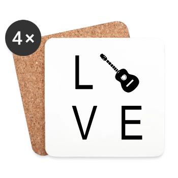 Gitarre für Musiker die dieses Instrument lieben - Untersetzer (4er-Set) - Weiß - Vorne