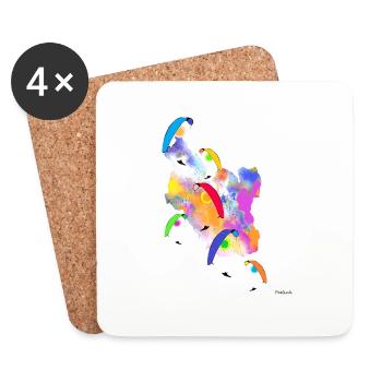 Paraglider pilot paragliding passion - Coasters (set of 4) - white - Front