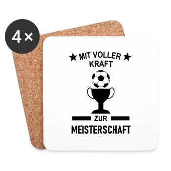 Mit voller Kraft zur Fußball Meisterschaft - Untersetzer (4er-Set) - Weiß - Vorne
