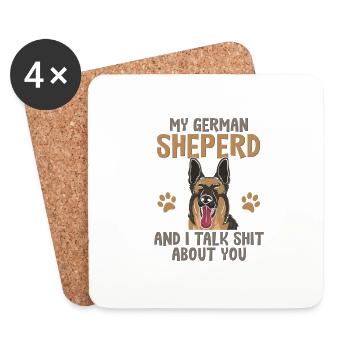 Mon berger allemand et je parle ... de vous - Dessous de verre (lot de 4) - blanc - Devant