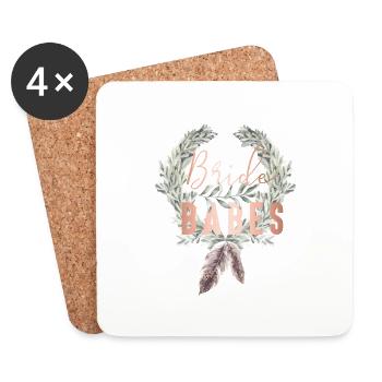 Couronne de Laurier Boho Bride Babes - Dessous de verre (lot de 4) - blanc - Devant