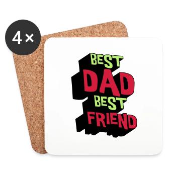Bester Vater Bester Freund - Untersetzer (4er-Set) - Weiß - Vorne