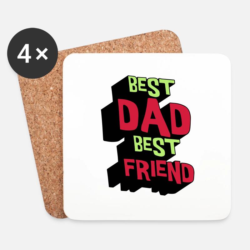 Bester Vater Bester Freund - Untersetzer (4er-Set) - Weiß