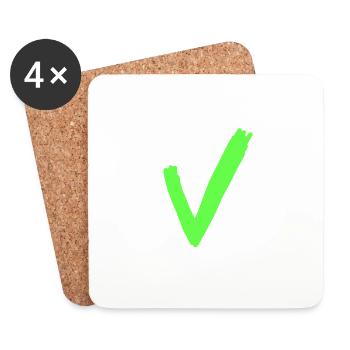 checkmark - Coasters (set of 4) - white - Front