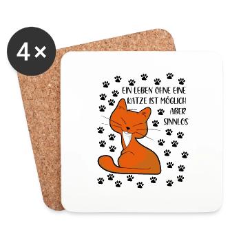 KATZE - KATZE - KATZE - KATZE - Untersetzer (4er-Set) - Weiß - Vorne