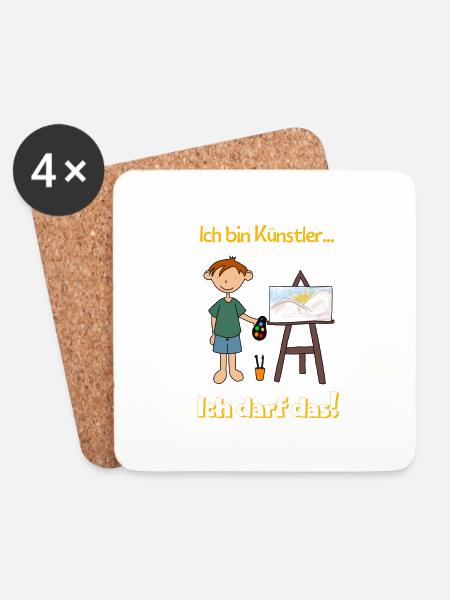Künstler - Untersetzer (4er-Set) - Weiß
