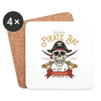 pirate bay - Untersetzer (4er-Set) - Weiß - Vorne
