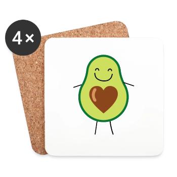 Avocado - Untersetzer (4er-Set) - Weiß - Vorne