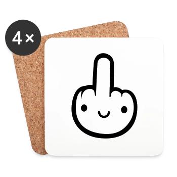 Funny Fuck You - Coasters (set of 4) - white - Front