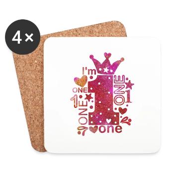 J'ai 1 - Dessous de verre (lot de 4) - blanc - Devant
