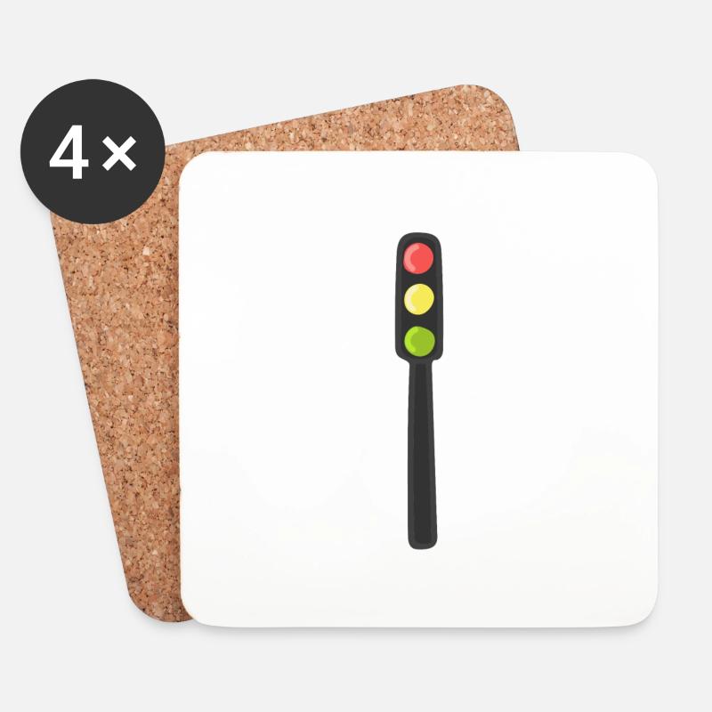 Ampel - Untersetzer (4er-Set) - Weiß