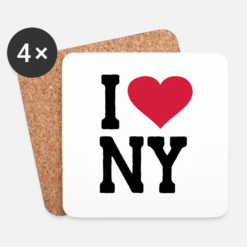 I Love NY New York - Untersetzer (4er-Set) - Weiß