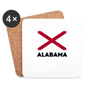 Drapeau Alabama - Dessous de verre (lot de 4) - blanc - Devant