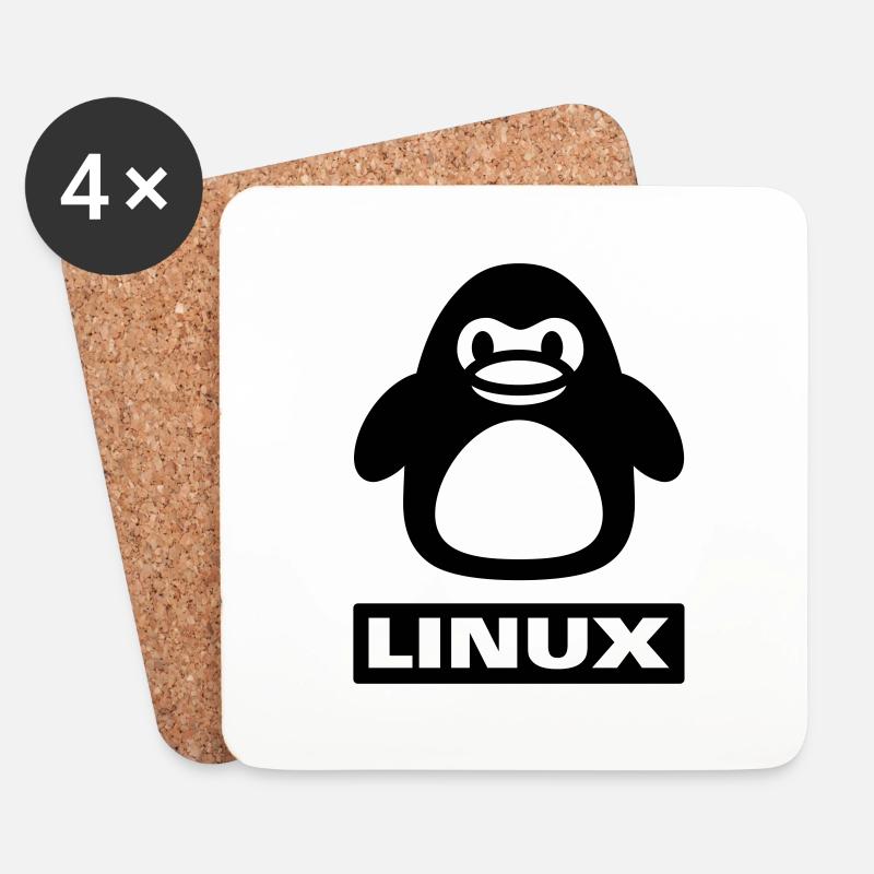 pinguin linux - Untersetzer (4er-Set) - Weiß