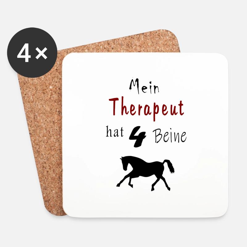 Therapeut Pferd - Untersetzer (4er-Set) - Weiß