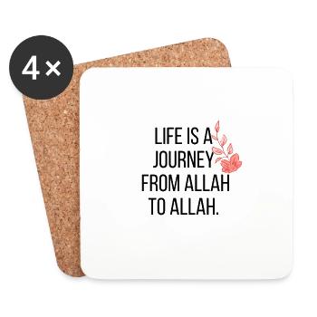 La vie est un voyage d'Allah à Allah / Islam Art - Dessous de verre (lot de 4) - blanc - Devant