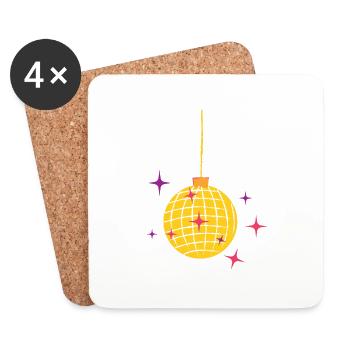 Disco sphère idées cadeaux musique Disco brillance danse - Dessous de verre (lot de 4) - blanc - Devant