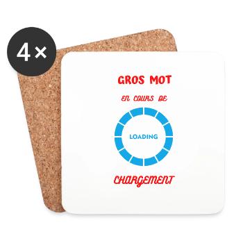 GROS MOT EN COURS DE CHARGEMENT - Dessous de verre (lot de 4) - blanc - Devant