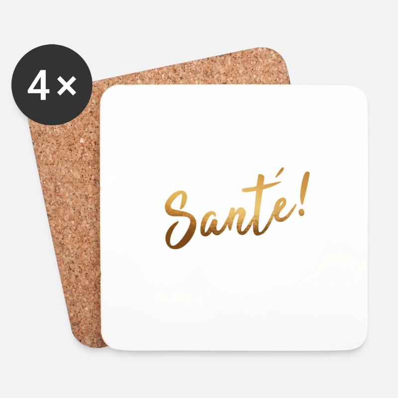 Sante Gesundheit Geschenkidee Krankheit Spruch - Untersetzer (4er-Set) - Weiß