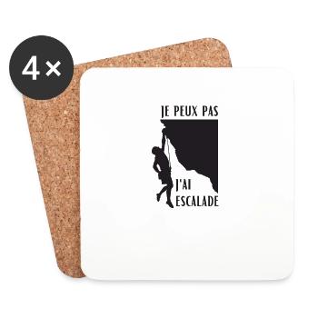 Je peux pas J'ai Escalade - Dessous de verre (lot de 4) - blanc - Devant