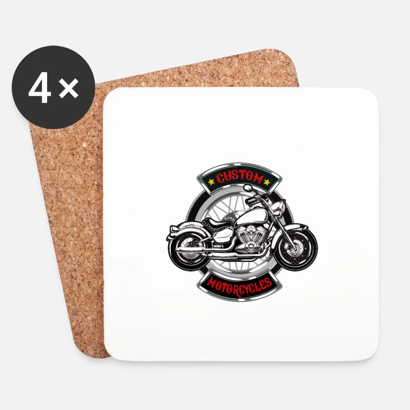 Custom bikes - Untersetzer (4er-Set) - Weiß
