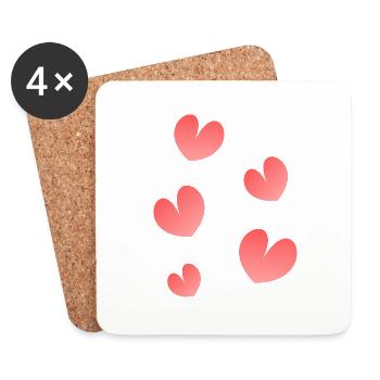 JUST MARRIED. SAINT VALENTINE. I LOVE YOU. I LOVE - Coasters (set of 4) - white - Front