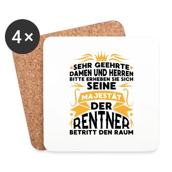 Rentner Ruhestand Rente Spruch Geschenk - Untersetzer (4er-Set) - Weiß - Vorne