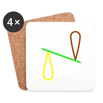 Geometrische Formen und Formen von Kibs - Untersetzer (4er-Set) - Weiß - Vorne