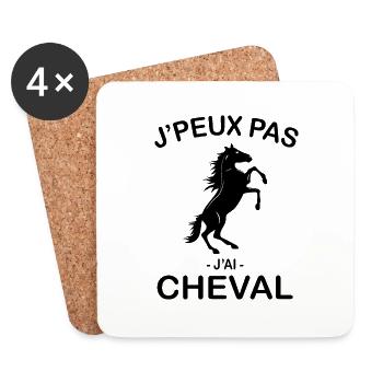 Je Peux Pas J'ai Cheval - Dessous de verre (lot de 4) - blanc - Devant