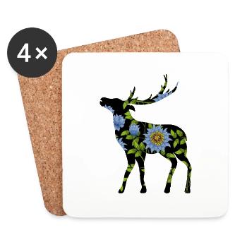 Deer - Coasters (set of 4) - white - Front