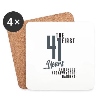 41. Geburtstag - Untersetzer (4er-Set) - Weiß - Vorne