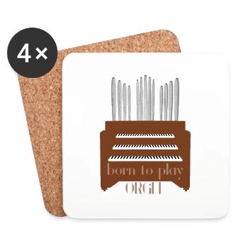 Orgelspieler Organist Orgel Geschenk Kirchenorgel - Untersetzer (4er-Set) - Weiß - Vorne
