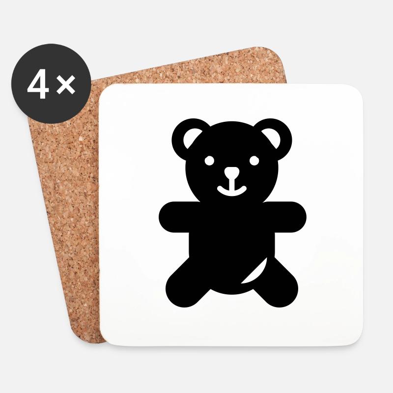 Teddy - Untersetzer (4er-Set) - Weiß