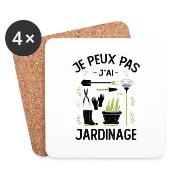 Je Peux Pas J'ai Jardinage - Dessous de verre (lot de 4) - blanc - Devant