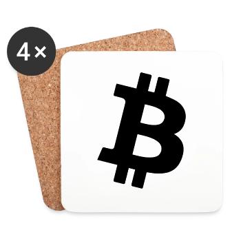 Bitcoin - Dessous de verre (lot de 4) - blanc - Devant