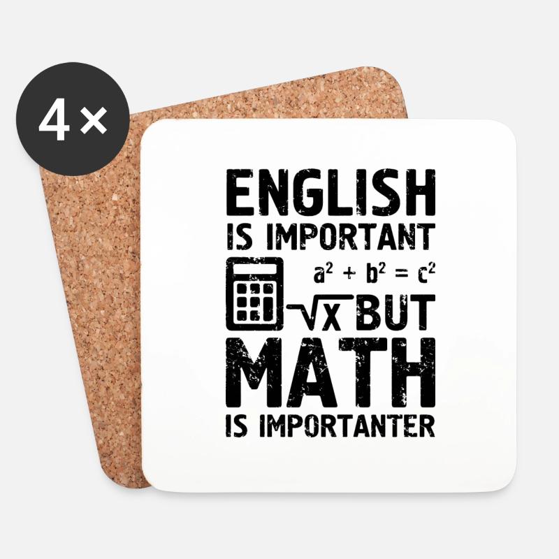 English Math Schule Student Lehrer - Untersetzer (4er-Set) - Weiß