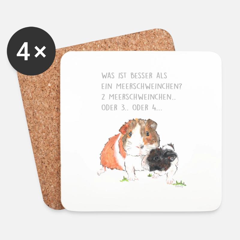 Wester Meerschweinchen - Untersetzer (4er-Set) - Weiß