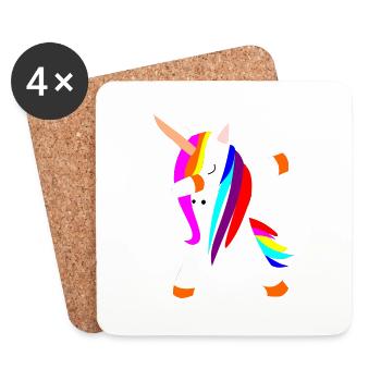 dabbing licorne licorne - Dessous de verre (lot de 4) - blanc - Devant