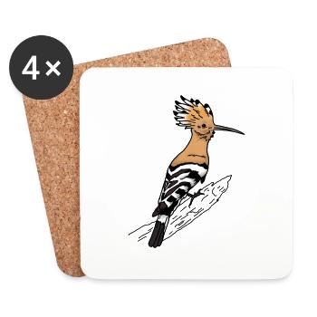 Wiedehopf Vogel - Untersetzer (4er-Set) - Weiß - Vorne